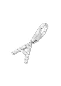 Damen Charm Buchstabe "Buchstabe A, Zirkonia Steine, Silber 925", weiß, Giorgio Martello MILANO, Silber 925 (Sterlingsilber), Charms