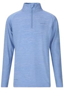 Endurance Kinder Fleeceshirt "Earl", blau, sportlich, Gr. 116, unifarben, 88% Polyester, 12% Elasthan, Shirts, Mit innovativer Quick Dry-Technologie