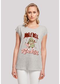 F4NT4STIC Damen T-Shirt "Jingle Bell Rocking Weihnachten Tree", grau, casual, Gr. XXXL, Obermaterial: 100% Baumwolle, Shirts, Premium Qualität,