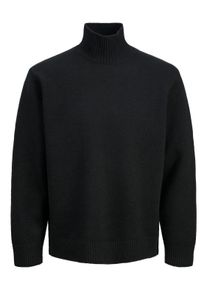 Jack & Jones JACK & JONES Herren Stehkragenpullover "JORSOFT KNIT HIGH NECK", schwarz, modisch, Gr. XS, unifarben, Strick, Obermaterial: 55% Baumwolle, 22%