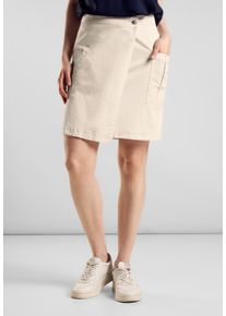 Street One Damen Sommerrock, beige, casual, Gr. 46, unifarben, Web, 97% Baumwolle, 3% Elasthan, Röcke, aus Baumwolle mit Stretchanteil