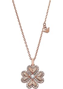 Emporio Armani Damen Kette mit Anhänger "Schmuck Geschenk Silber 925 Halskette Kleeblatt, EG3609221", Silber 925 (Sterlingsilber), L: 42cm B: 1mm,