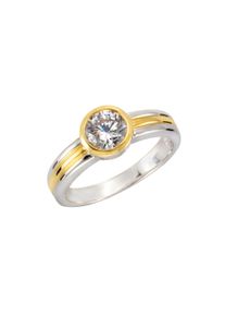 Celesta Damen Fingerring "925 Sterling Silber zweifarbig Zirkonia", 058 (18,5), Silber 925 (Sterlingsilber), bunt, Silber 925 (Sterlingsilber),