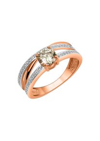 ZEEme Damen Fingerring "925/- Sterling Silber Rosevergoldet Zirkonia", 060 (19,1), Silber 925 (Sterlingsilber), bunt, Silber 925 (Sterlingsilber),