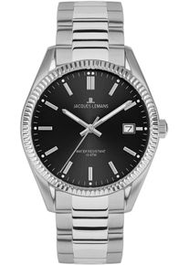 Jacques Lemans Damen Quarzuhr "Derby", silber, Armbanduhren, Armbanduhr,Herrenuhr,Damenuhr,Edelstahlarmband,bis 10 bar wasserd.