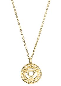 s.Oliver Damen Kette mit Anhänger "Ornament, 2034182", Silber 925 (Sterlingsilber), L: 45cm B: 1,5mm, gold, Silber 925 (Sterlingsilber), B:1,5mm,
