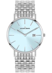 Jacques Lemans Damen Quarzuhr "Nizza", silber, Armbanduhren, Armbanduhr, Damenuhr, Herrenuhr, Datum, Edelstahlarmband