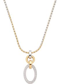 Leonardo Damen Kette mit Anhänger "Halskette Lena, 023402", Edelstahl, L: 47cm B: 1mm, gelb, Edelstahl, B:1mm, Halsketten, mit Zirkonia (synth.)