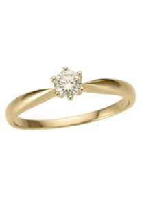 Firetti Damen Solitärring "Schmuck Geschenk Gold 750 Damenring Verlobungsring Goldring Solitär", 19, 0,25 ct LR = lupenrein, Gelbgold 750-Diamanten,