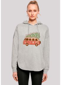 F4NT4STIC Damen Kapuzenpullover "Groovy Weihnachten Camper Van", grau, casual, Gr. XL, Obermaterial: 100% Baumwolle, Pullover, Premium Qualität,