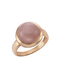 ZEEme Damen Fingerring "925 Sterling Silber rosé-vergoldet mit echtem Rosenquarz 12mm", 054 (17,2), Silber 925 (Sterlingsilber), rosa, Silber 925
