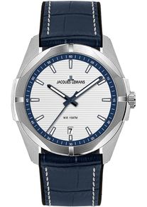 Jacques Lemans Damen Quarzuhr "Monte Carlo", schwarz, Armbanduhren, Armbanduhr, Herrenuhr, Damenuhr, Datum, Leuchtzeiger, Lederarmband