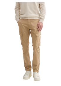 Tom Tailor Herren Chinohose, beige, casual, Gr. L, unifarben, Web, Obermaterial: 97% Baumwolle, 3% Elasthan, Hosen, mit Cargo Taschen