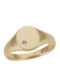 Firetti Damen Diamantring "Schmuck Geschenk Gold 333 Damenring Goldring Siegelring Diamant", 18, 0,02 ct P2 = erkennbare Einschlüsse, Gelbgold