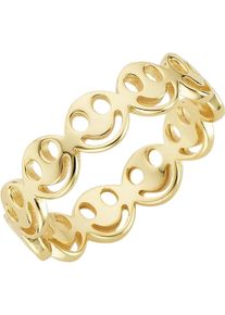 Kangaroos Damen Fingerring "Schmuck Geschenk Silber 925 Damenring Smiley Lächeln Happy, K0064R", 53, Silber 925 (Sterlingsilber), 5,2mm, gold, Silber