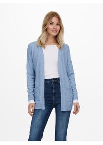 Only Damen Strickjacke "ONLLESLY", blau, casual, Gr. S, meliert, Feinstrick, Obermaterial: 50% Viskose, 27% Nylon, 23% Polyester, Strickjacken, in
