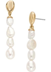Skagen Damen Paar Ohrstecker "Schmuck Geschenk Edelstahl Ohrringe AGNETHE PEARL, SKJ1827710", Edelstahl-Perlen, gold, Edelstahl, Perlen, Ohrringe,