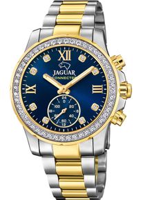 Jaguar Damen Chronograph "Connected", gold, Armbanduhren, Armbanduhr, Damenuhr, Saphirglas, Stoppfunktion, Swiss Made
