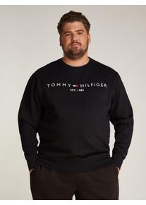 Tommy Hilfiger Big & Tall Herren Sweatshirt "BT-TOMMY LOGO SWEATSHIRT-B", schwarz, casual, Gr. XXL, TOMMY HILFIGER BIG & TALL, unifarben, Sweatware, Obermaterial: 70%