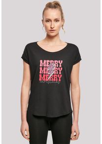 F4NT4STIC Damen T-Shirt "Merry Weihnachten Print Leo Print", schwarz, casual, Gr. XL, Obermaterial: 100% Baumwolle, Shirts, Premium Qualität,