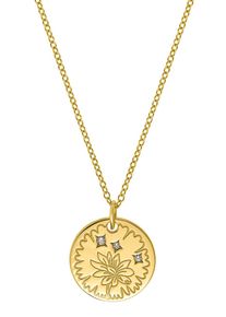 Amor Damen Kette mit Anhänger "Blume, 2031774", Silber 925 (Sterlingsilber), L: 45cm, gold, Silber 925 (Sterlingsilber), Halsketten, mit Zirkonia