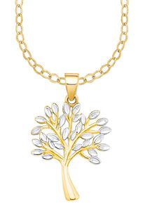 Amor Damen Kette mit Anhänger "Lebensbaum, 2014305", Gelbgold 375, L: 45cm, gold, Gelbgold 375, Halsketten