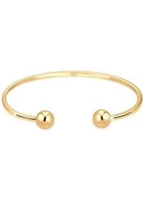 Armreif Elli "Elli Armband Kugel Ball Geo Bangle Basic 925 Sterling Silber" Armbänder Gr. 16cm, ohne Stein, Silber 925 (Sterlingsilber), goldfarben (gold) Damen