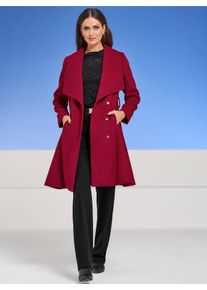 Heine Damen Wollmantel, rot, Gr. 44, unifarben, unifarben mit Farbeinsatz, unifarben mit Farbeinsätzen, 50% Polyester, 50% Wolle, Mäntel