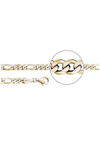 Der Kettenmacher Herren Silberkette "FIGAROKETTE, diamantiert, in mehreren Breiten erhältlich, F3, F4", 45, Silber 925 (Sterlingsilber), B: 5mm, gold, DER