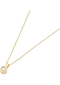 Firetti Damen Kette mit Anhänger "Schmuck Geschenk Gold 375 Halsschmuck Halskette Goldkette Solitär", 0,05 ct, Gelbgold 375-Diamanten, L: 45cm B: