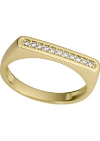 Firetti Damen Diamantring "Schmuck Geschenk Gold 333 Damenring Goldring Fingerring Stäbchen", 18, 0,1 ct P2 = erkennbare Einschlüsse, Gelbgold