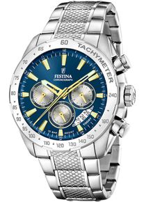 Festina Herren Chronograph "Timeless Chronograph", silber, Armbanduhren, Armbanduhr, Quarzuhr, Herrenuhr, Stoppfunktion, Edelstahlarmband