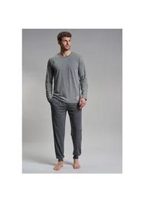 Pyjama Tom Tailor Gr. 52, grau (grau-mittel-melange) Herren Homewear-Sets mit Aufdruck