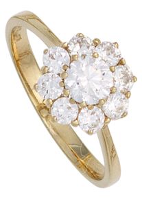 Jobo Damen Goldring, 56, Gelbgold 375, gelb, Gelbgold 375, Fingerringe, 375 Gold mit Zirkonia