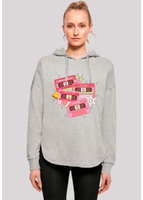 F4NT4STIC Damen Kapuzenpullover "Weihnachten Retro Song Tapes Pink", grau, casual, Gr. M, Obermaterial: 100% Baumwolle, Pullover, Premium Qualität,
