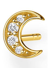 Thomas Sabo Damen Single-Ohrstecker "Mond pavé gold, Mond pavé silber, H2133-051-14, H2133-414-14", Silber 925 (Sterlingsilber), gold, Silber 925