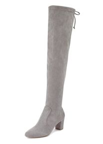 Lascana Damen Overkneestiefel, Gr. 38, grau, Obermaterial: 100% Textilmaterial. Futter: 100% Textilmaterial. Decksohle: 100% Lederimitat. Laufsohle: