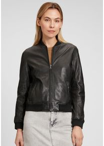 Mauritius Damen Lederjacke "MWBjella", schwarz, modisch, Gr. S, unifarben, clean, Obermaterial: 100% Schafsleder. Futter: 100% Baumwolle.