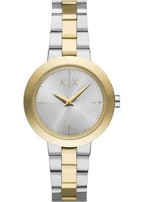 Armani Exchange Damen Quarzuhr, gold, Armbanduhren, Armbanduhr, Damenuhr, Edelstahlarmband, analog, Glassteine