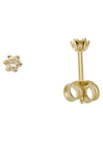 Firetti Damen Paar Ohrstecker "Schmuck Geschenk Gold 750 Ohrschmuck Solitär", 0,15 ct P2 = erkennbare Einschlüsse, Gelbgold 585-Diamanten, gold,
