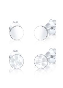 Elli Damen Ohrring-Set "Set Geo Ohrstecker Gehämmert 925 Silber", OneSize, ohne Stein, Silber 925 (Sterlingsilber), silber, Silber 925