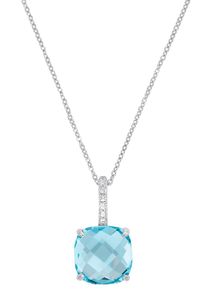 Amor Damen Kette mit Anhänger "Blauer Solitär, 9217779", mit Zirkonia, Silber 925 (Sterlingsilber), L: 45cm, bunt, Silber 925 (Sterlingsilber),