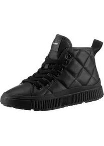 Sneaker Geox "J LAQUINNY GIRL B" Gr. 38, schwarz Kinder Schuhe High Top Sneaker, Schnürboots, Freizeitschuh mit Reißverschluss