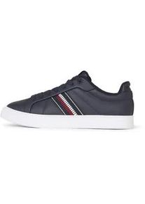 Plateausneaker Tommy Hilfiger "ICON COURT SNEAKERS STRIPES" Gr. 36, blau (dunkelblau) Damen Schuhe Schnürschuh, Freizeitschuh, Halbschuh mit Tommy-Streifen