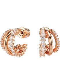 Swarovski Damen Paar Creolen "Schmuck Geschenk Hyperbola Ohrringe, 5698702", Metall, rosa, Metall, Ohrringe, mit Swarovski Zirkonia (synth.)