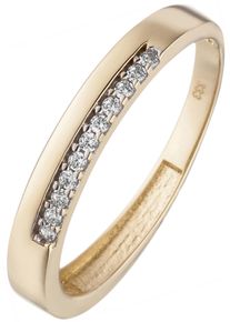 Jobo Damen Fingerring, 54, Gelbgold 333, gold, Gelbgold 333, Fingerringe, 333 Gold bicolor mit 11 Zirkonia