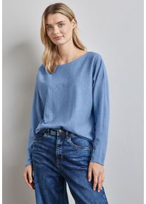 Street One Damen Strickpullover, blau, casual, Gr. 34, unifarben, Stoff, 30% Polyester, 29% Polyacryl, 21% Viskose, 20% Nylon, Pullover, mit