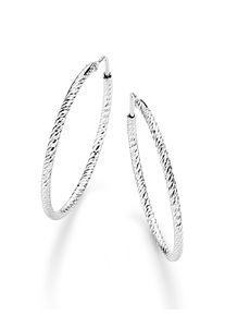 Lady Damen Paar Creolen, silber, Ohrringe