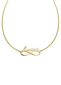 Firetti Damen Namenskette "Schmuck Geschenk Silber 925 Halskette mit deinem Namen", Silber 925 (Sterlingsilber), L: 48cm, gold, Silber 925