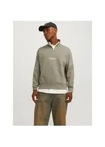 Jack & Jones Sweatshirt JACK & JONES "JORVESTERBRO SWEAT QUARTER ZIP HN NOOS" Gr. XL, silberfarben (silver sage) Herren Sweatshirts